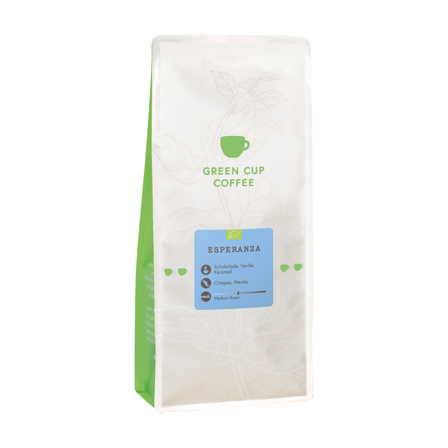 Packshot Kaffee Green Cup Coffee Esperanza 1kg Packung