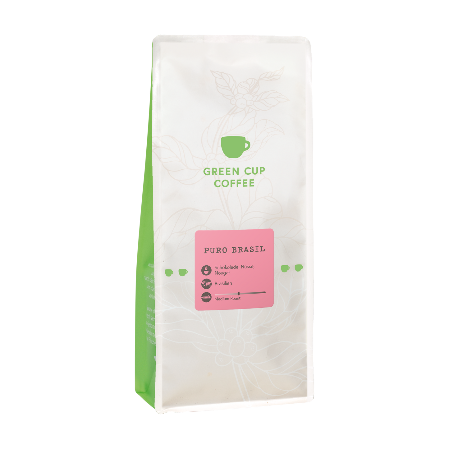 Packshot Kaffee Green Cup Coffee Puro Brasil 1kg Packung