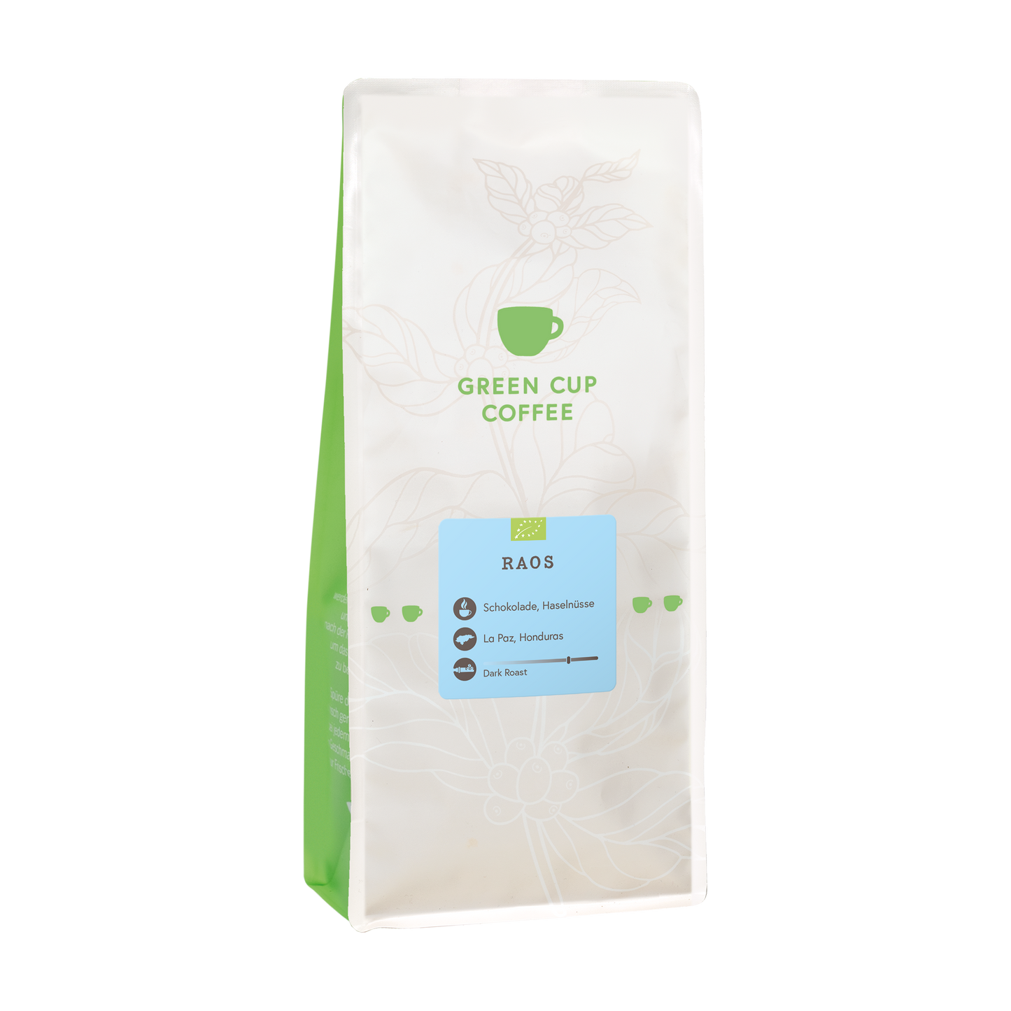 Packshot Kaffee Green Cup Coffee Raos 1kg Packung