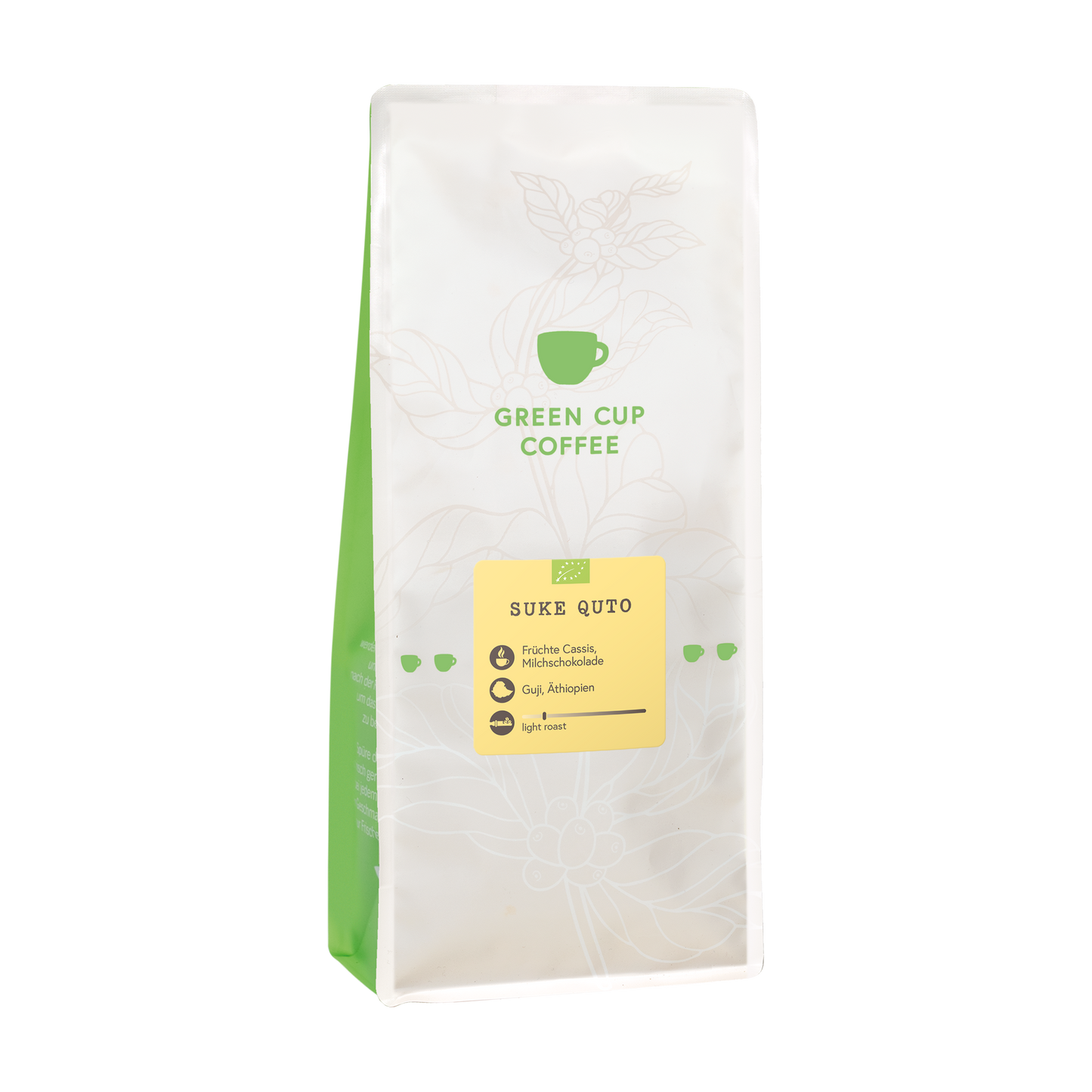 Packshot Kaffee Green Cup Coffee Suke Quto 1kg Packung