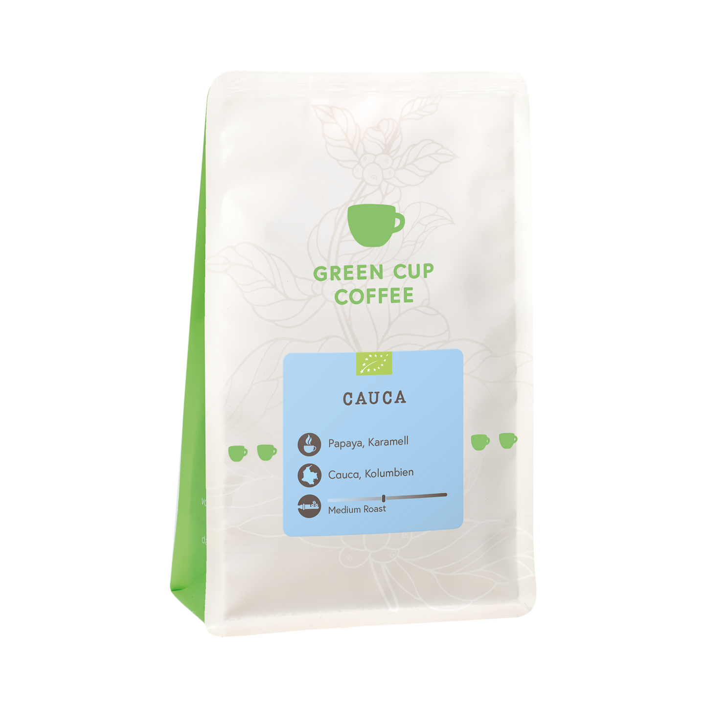 Packshot Kaffee Green Cup Coffee Cauca 250g Packung