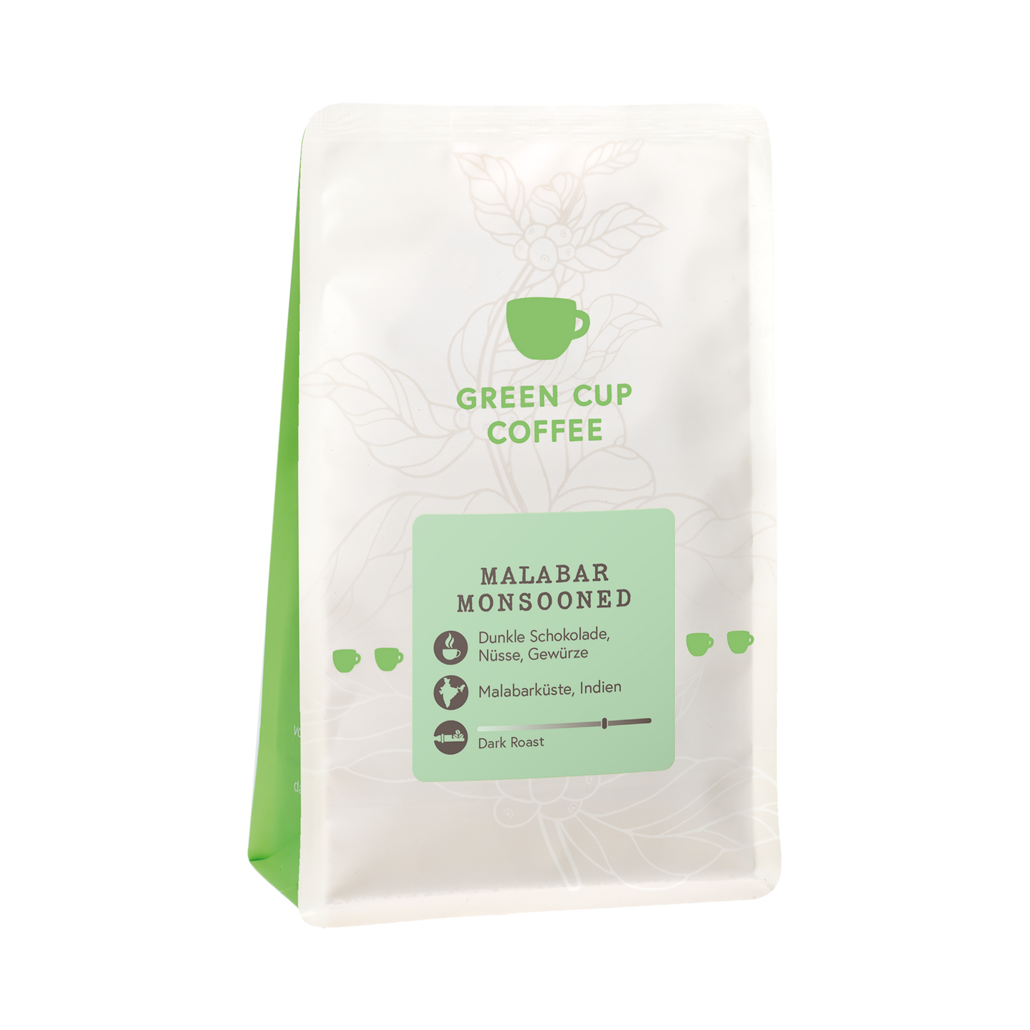 Packshot Kaffee Green Cup Coffee Malabar Monsooned 250g Packung