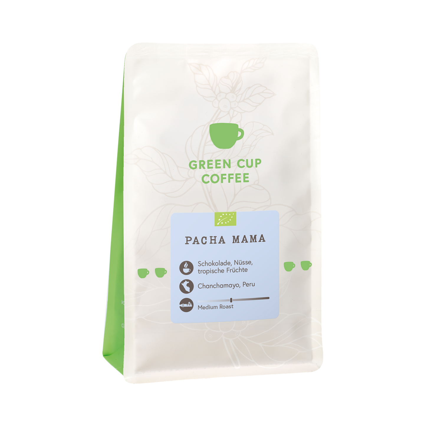Packshot Kaffee Green Cup Coffee Pacha Mama 250g Packung