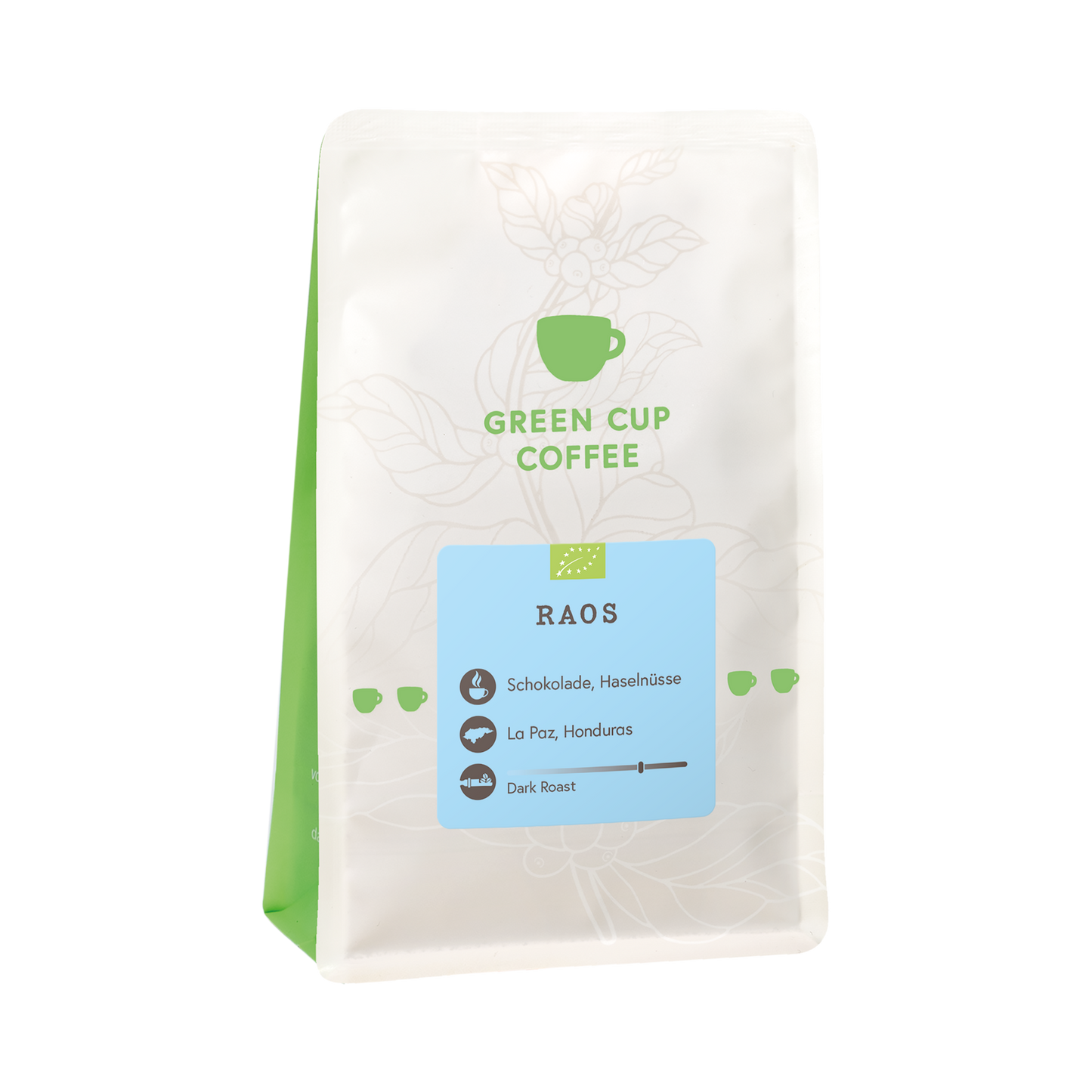 Packshot Kaffee Green Cup Coffee Raos 250g Packung
