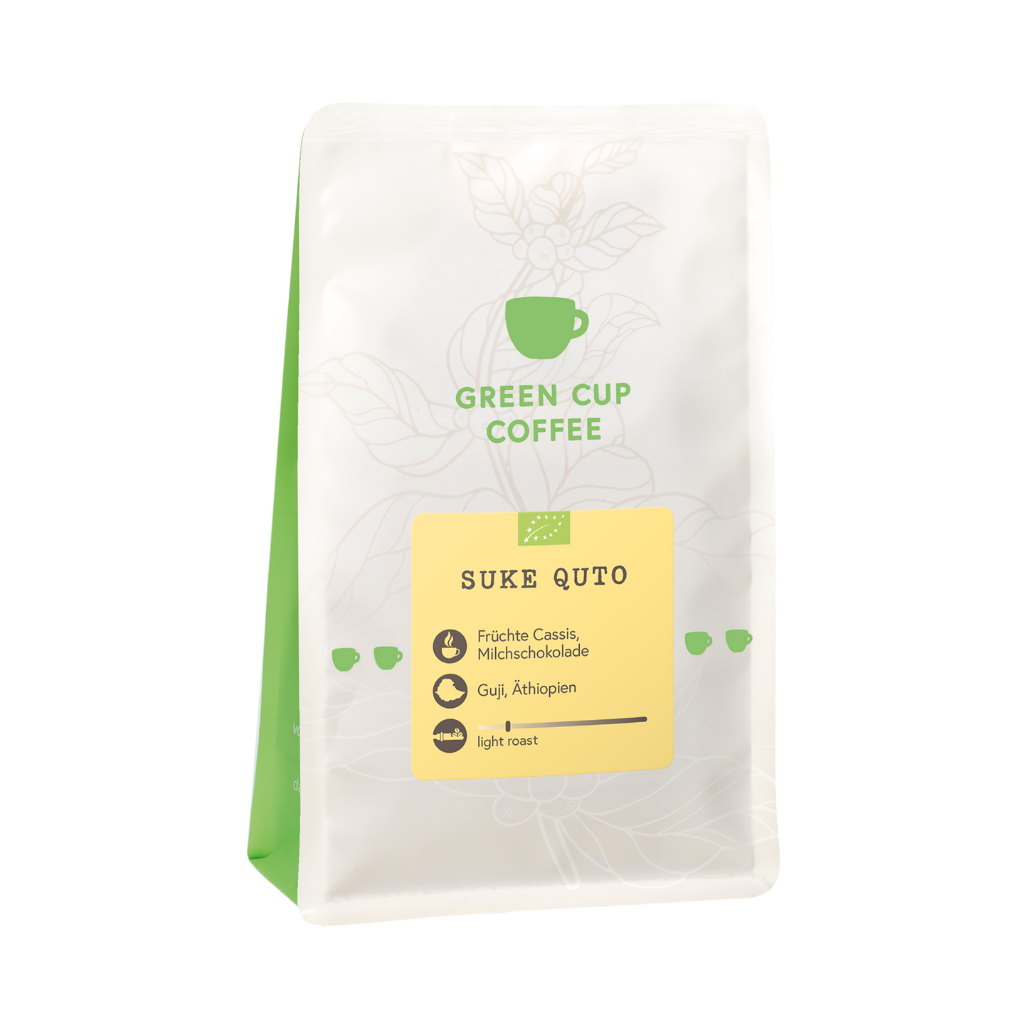 Packshot Kaffee Green Cup Coffee Suke Quto 250g Packung