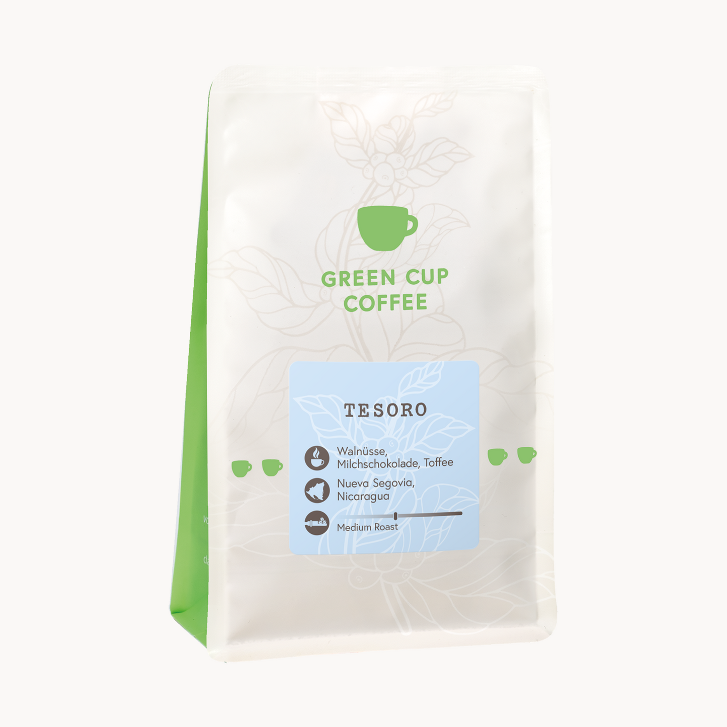 Packshot Green Cup Coffee Date des Monats September, Arabica Kaffee: Tesoro aus Nicaragua