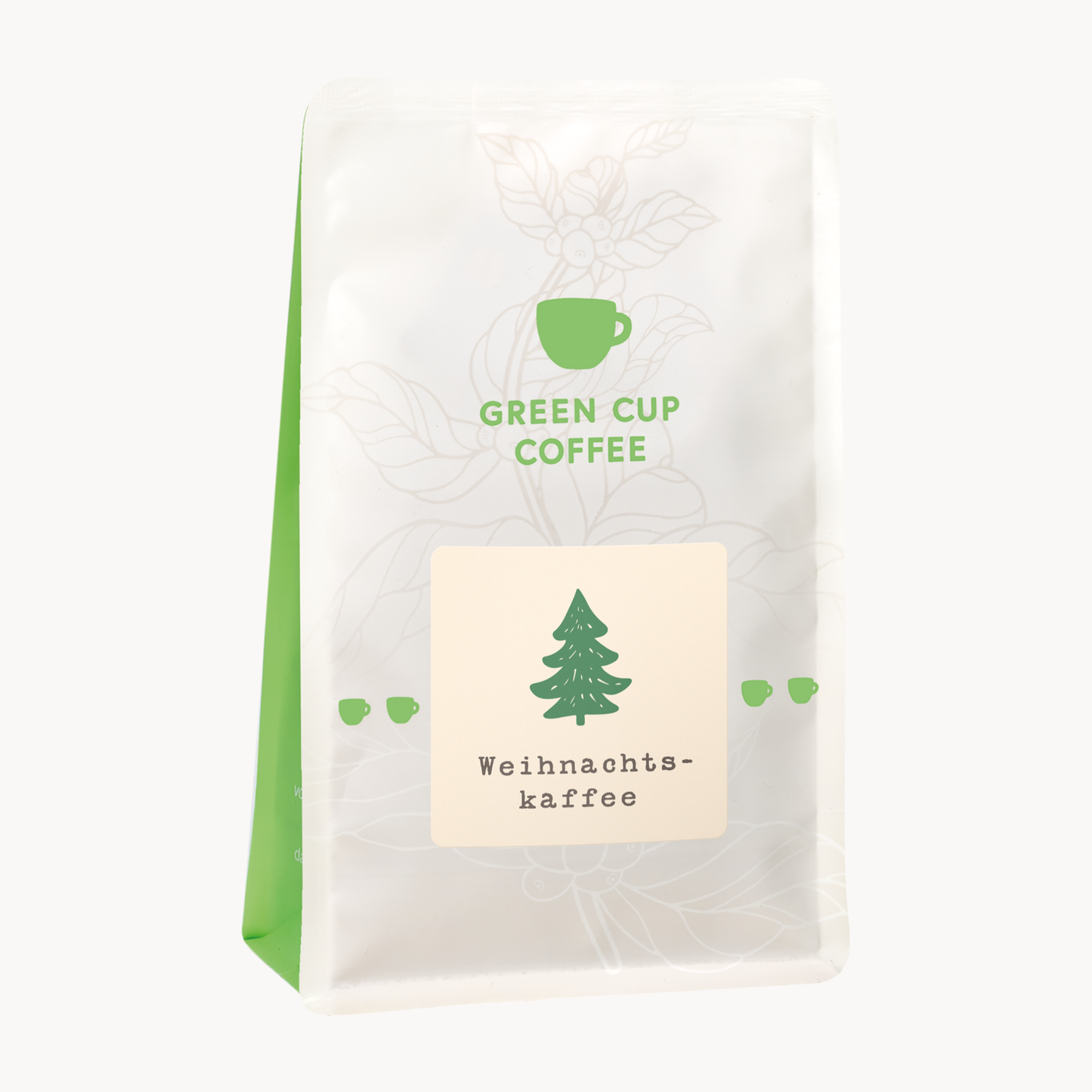 Green Cup Coffee: Weihnachtskaffee Santa Elena mit festlichem Etikett
