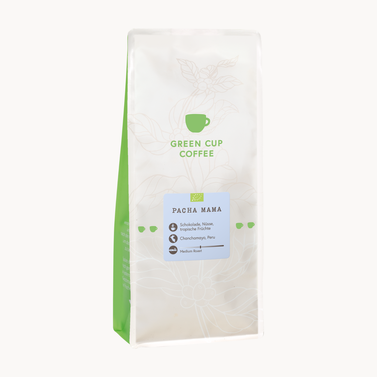 Packshot Kaffee Green Cup Coffee Pacha Mama 1kg Packung