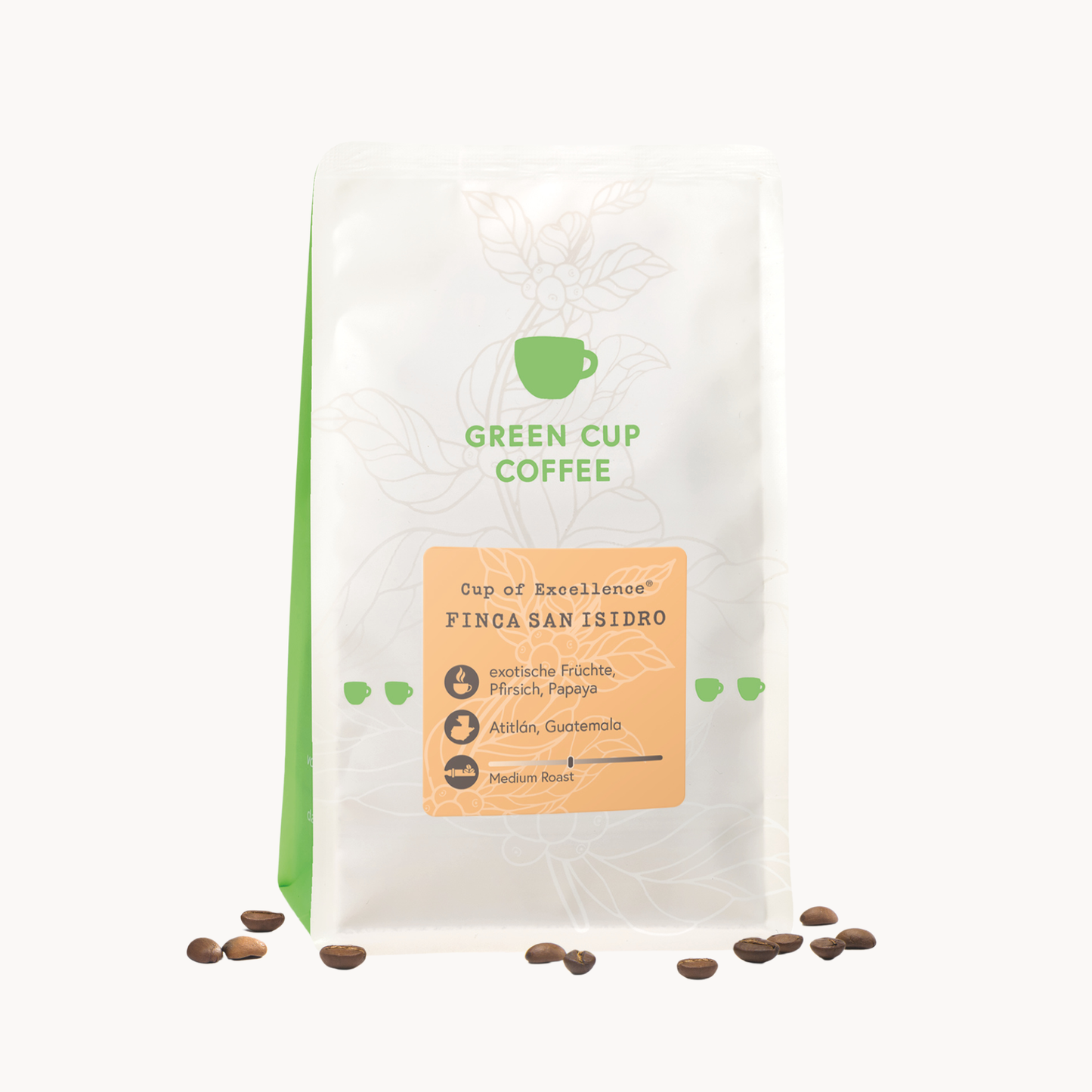 Packshot Cup of Excellence kaffee: fina san isidro aus guatemala, 250g Tüte
