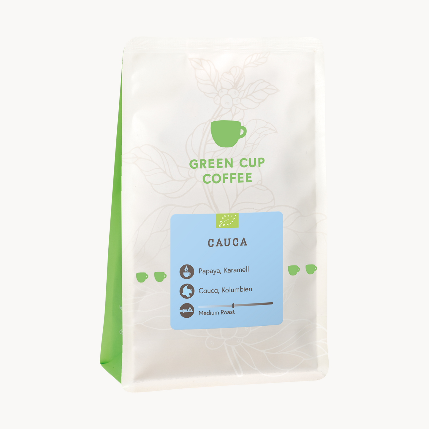 Packshot Kaffee Green Cup Coffee Cauca 250g Packung