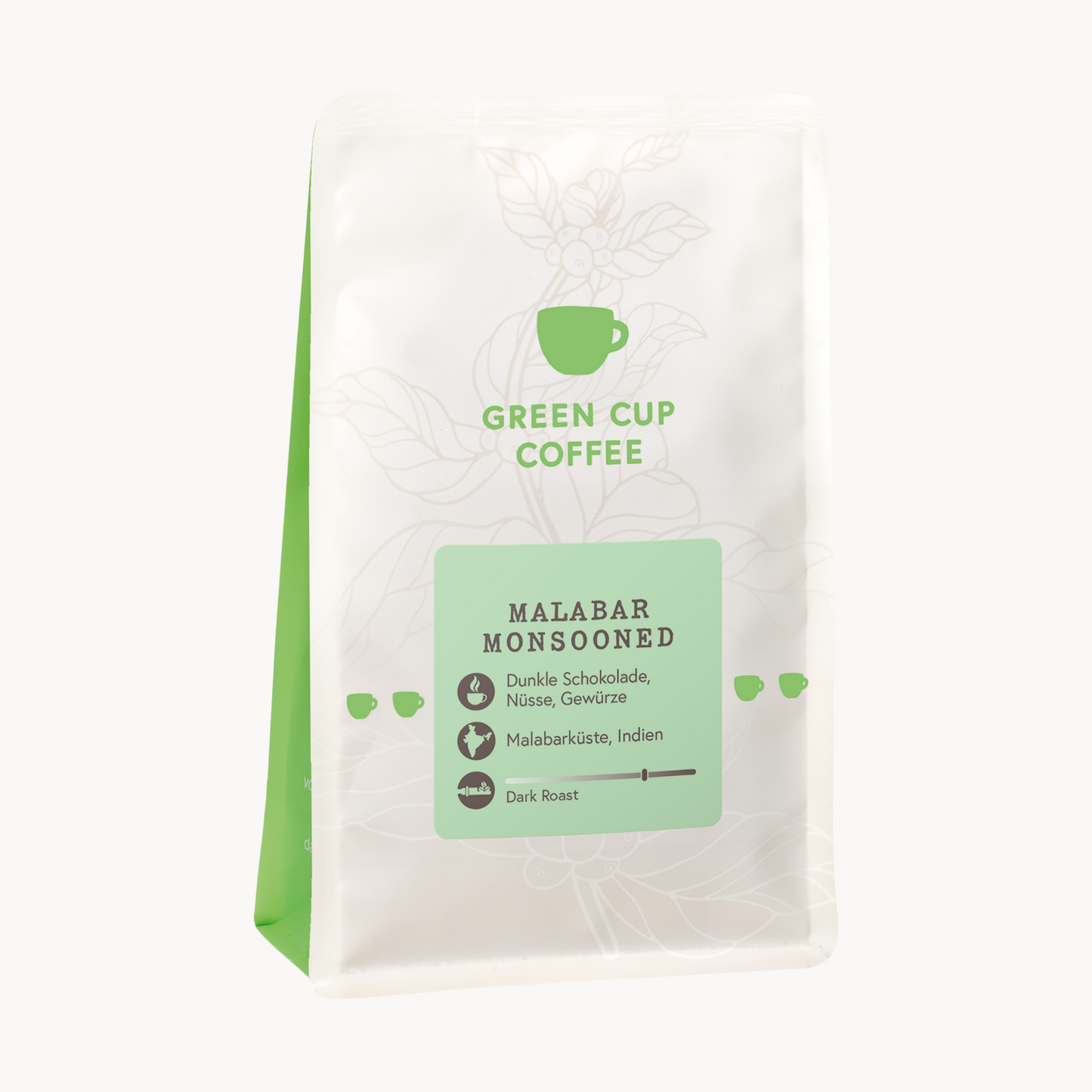 Packshot Kaffee Green Cup Coffee Malabar Monsooned 250g Packung