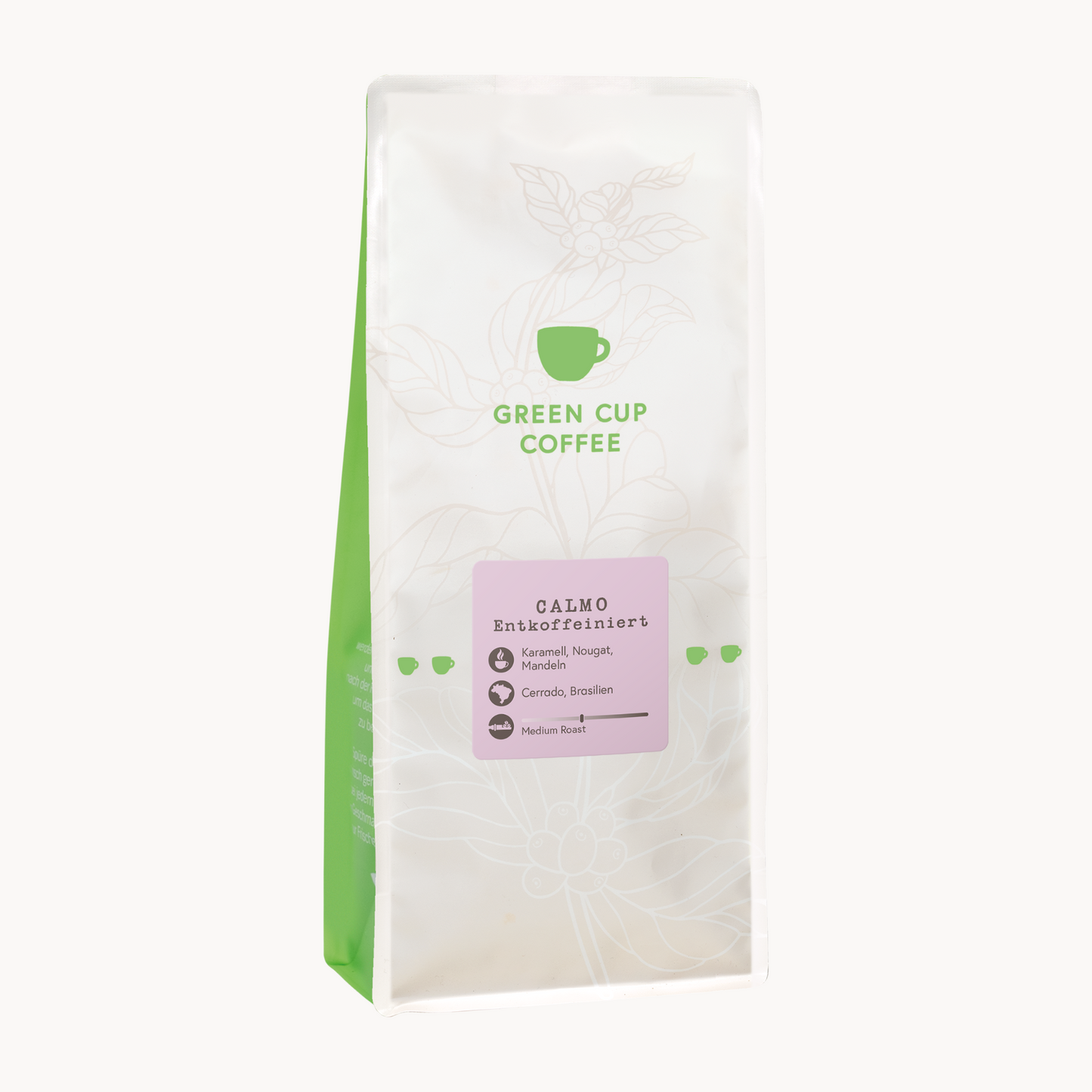 Green Cup Coffee Packshot Kaffee Calmo Entkoffeiniert 1kg