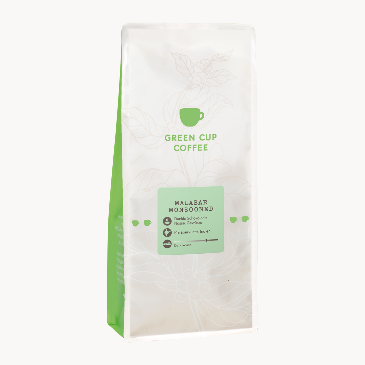 Packshot Kaffee Green Cup Coffee Malabar Monsooned 1kg Packung