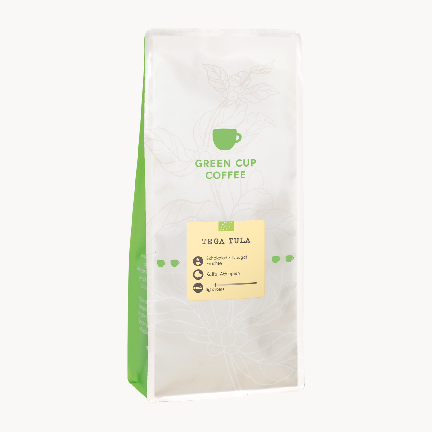 Packshot Kaffee Green Cup Coffee Tega Tula, 1kg Packung