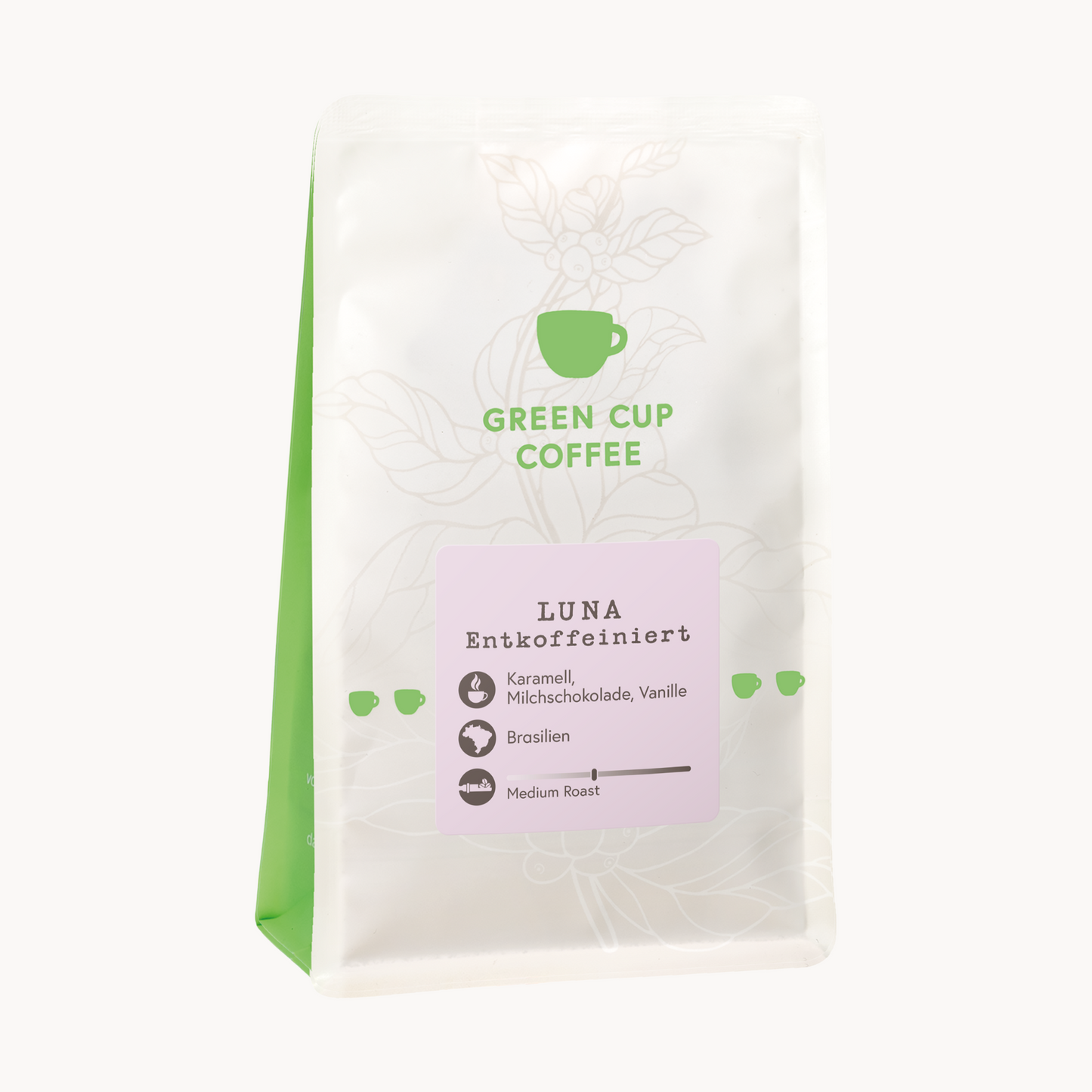 GCC Packshot: Kaffee Luna entkoffeiniert 250g Tüte