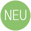 Badge mit Aufschrift "NEU" in grünem Kreis – Hinweis auf Neuheit eines Produktes im Shop