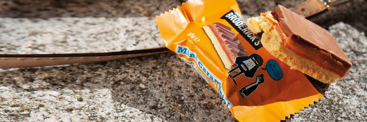 Broderick´s Kuchenriegel in gelber Verpackung – handgemachte Naschere