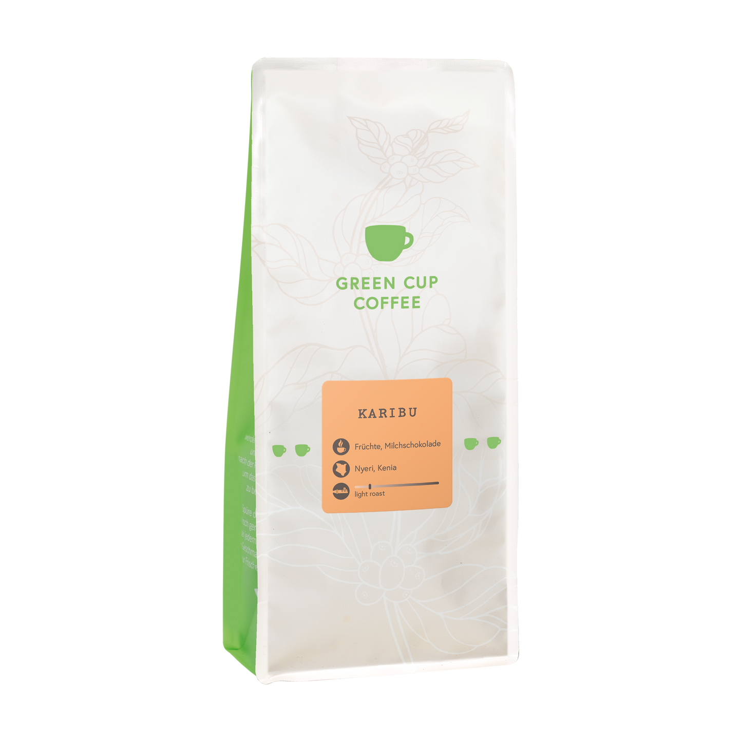 Packshot Kaffee Green Cup Coffee Karibu 1kg Packung