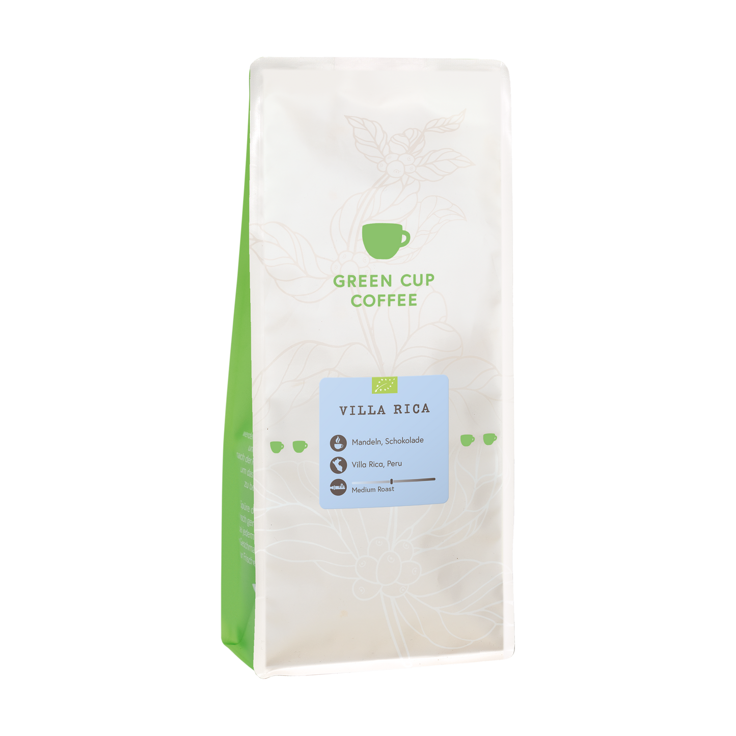 Packshot fKaffee Green Cup Coffee Villa Rica 1kg Packung