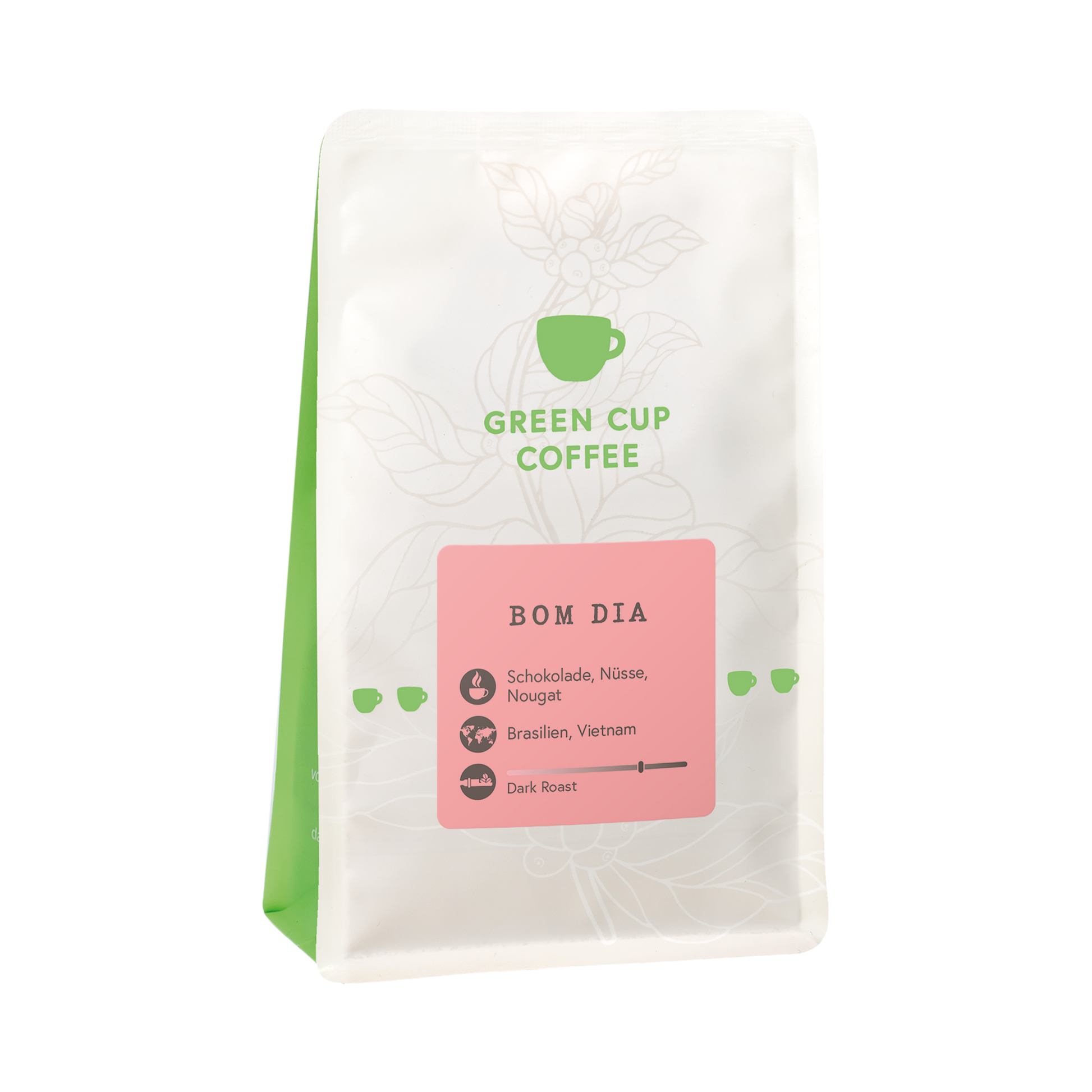 Packshot Kaffee Green Cup Coffee Bom Dia 250g Packung