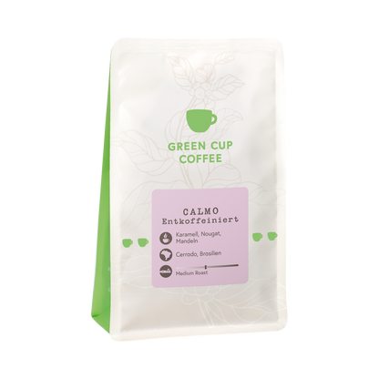 Green Cup Coffee Packshot Kaffee Calmo Entkoffeiniert 250g