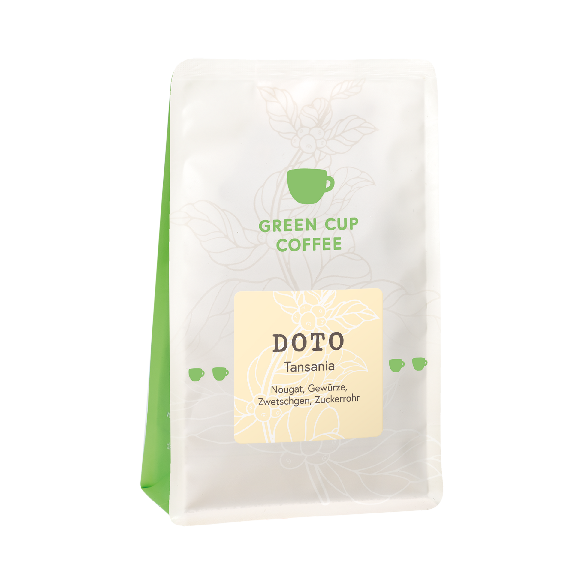 Packshot Kaffee Green Cup Coffee: Doto 250g Packung