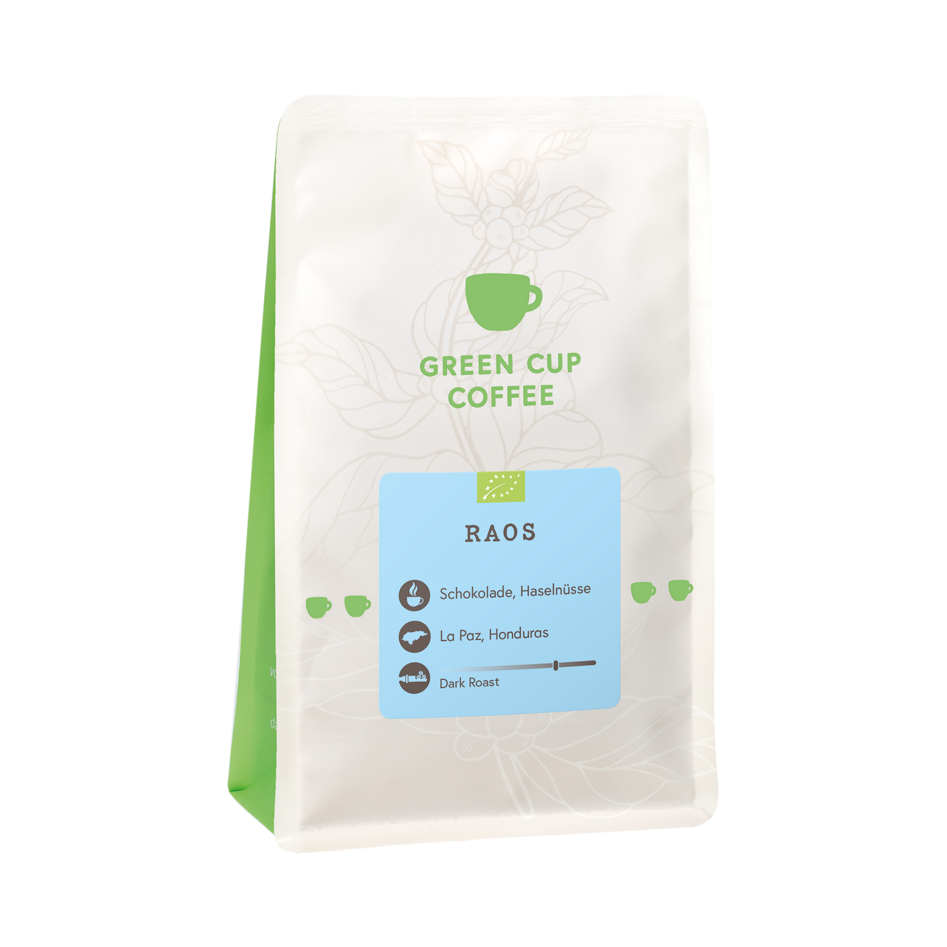 Packshot Kaffee Green Cup Coffee Raos 250g Packung