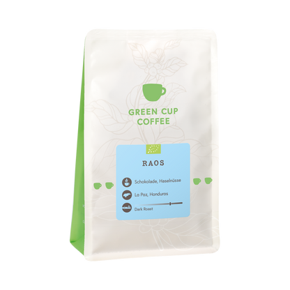 Packshot Kaffee Green Cup Coffee Raos 250g Packung