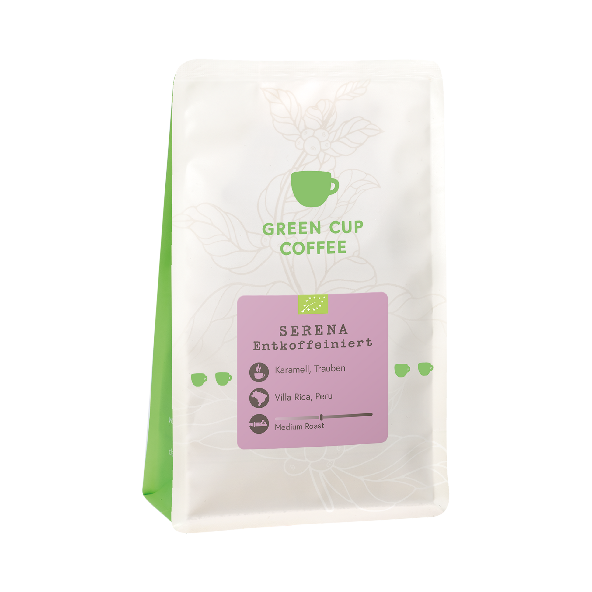 Green Cup Coffee Packshot Kaffee Serena Entkoffeiniert 250g