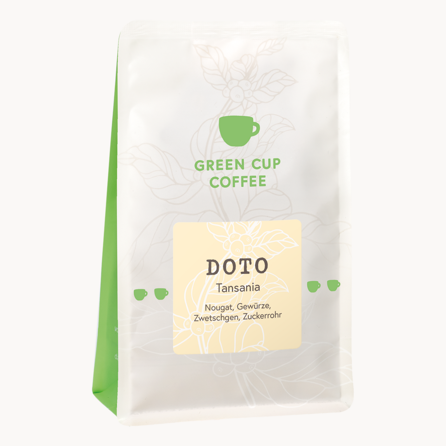 Packshot Kaffee Green Cup Coffee: Doto 250g Packung