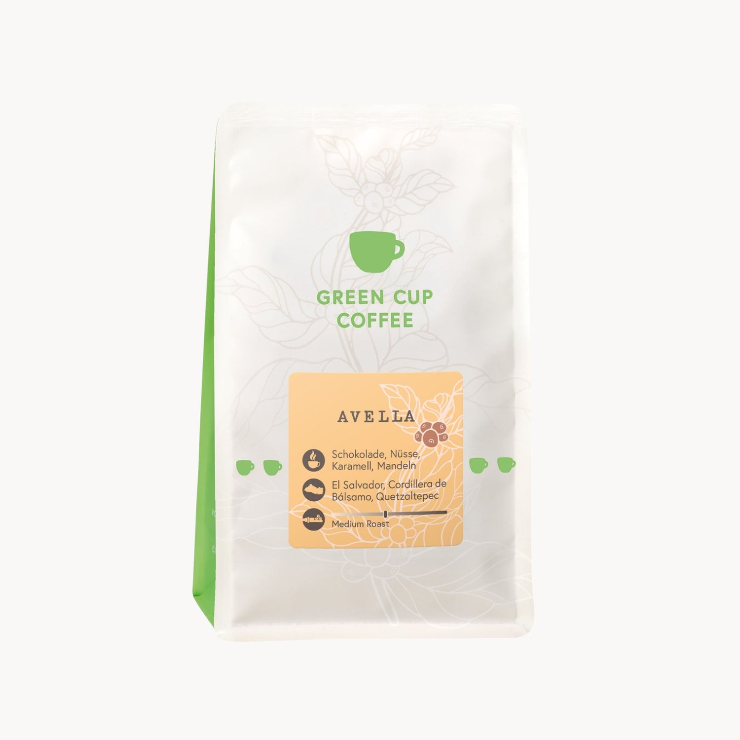 Packshot Green Cup Coffee Date des Monats August, Arabica Kaffee: Avella aus El Salvador