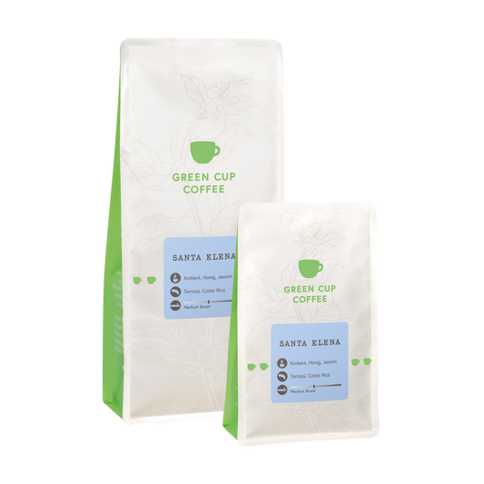 Packshot Kaffee Santa Elena Green Cup Coffee 1kg und 250g Packung