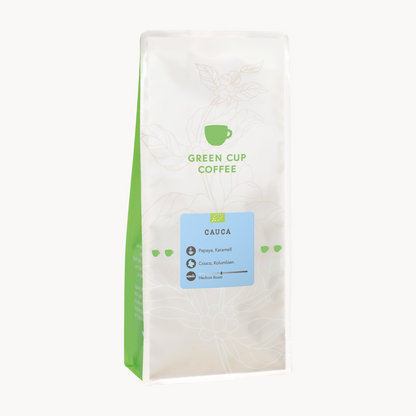 Packshot Kaffee Green Cup Coffee Cauca 1kg Packung