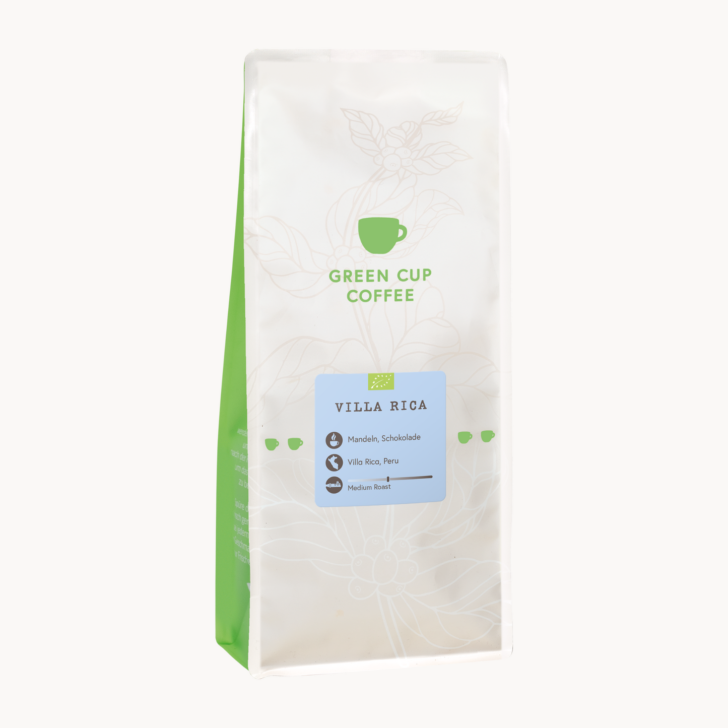 Packshot fKaffee Green Cup Coffee Villa Rica 1kg Packung