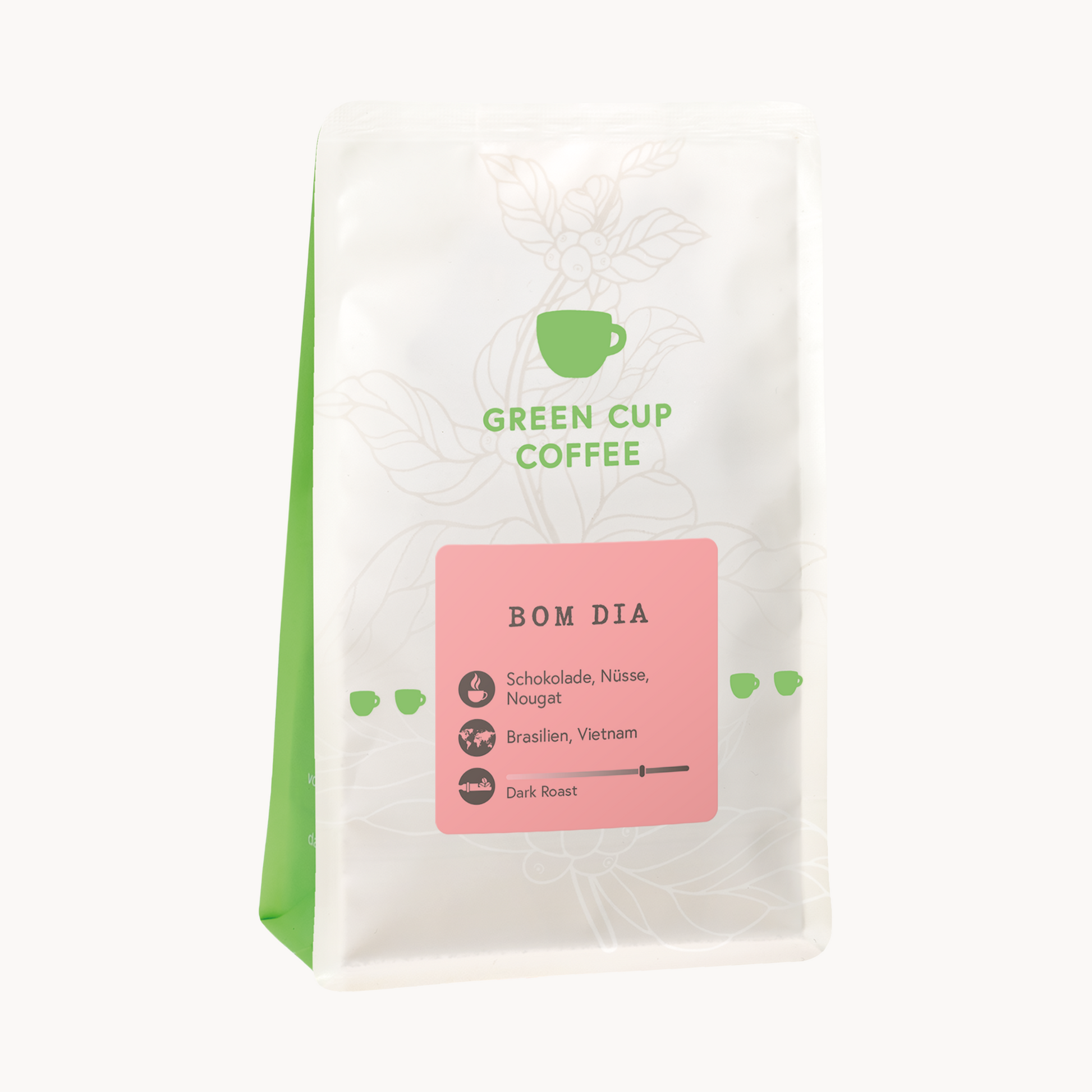 Packshot Green Cup Coffee Bom Dia 250g Packung