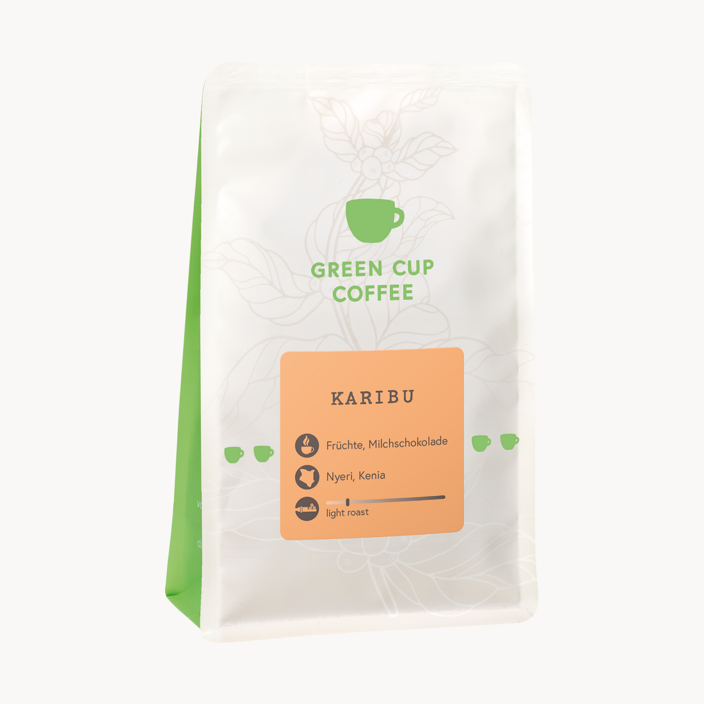Packshot Kaffee Green Cup Coffee Karibu 250g Packung