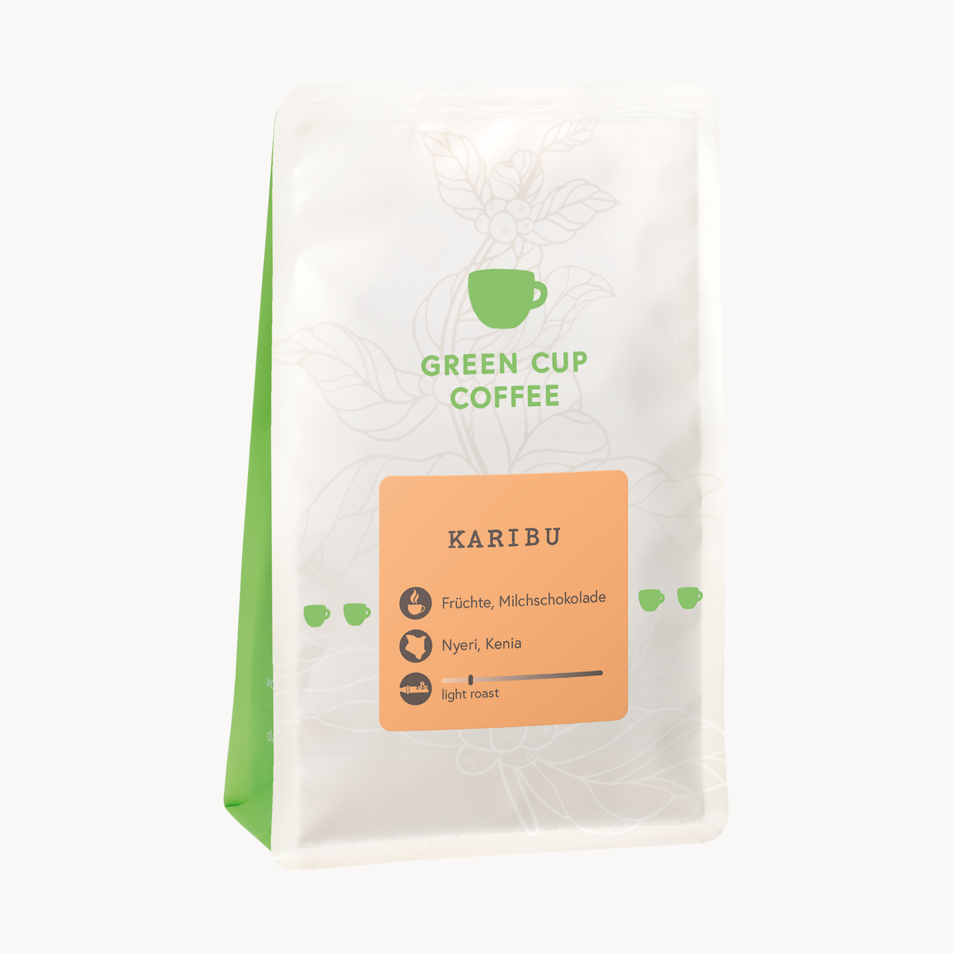 Packshot Kaffee Green Cup Coffee Karibu 250g Packung