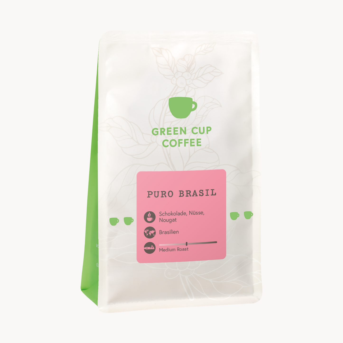 Packshot Kaffee Green Cup Coffee Puro Brasil 250g Packung