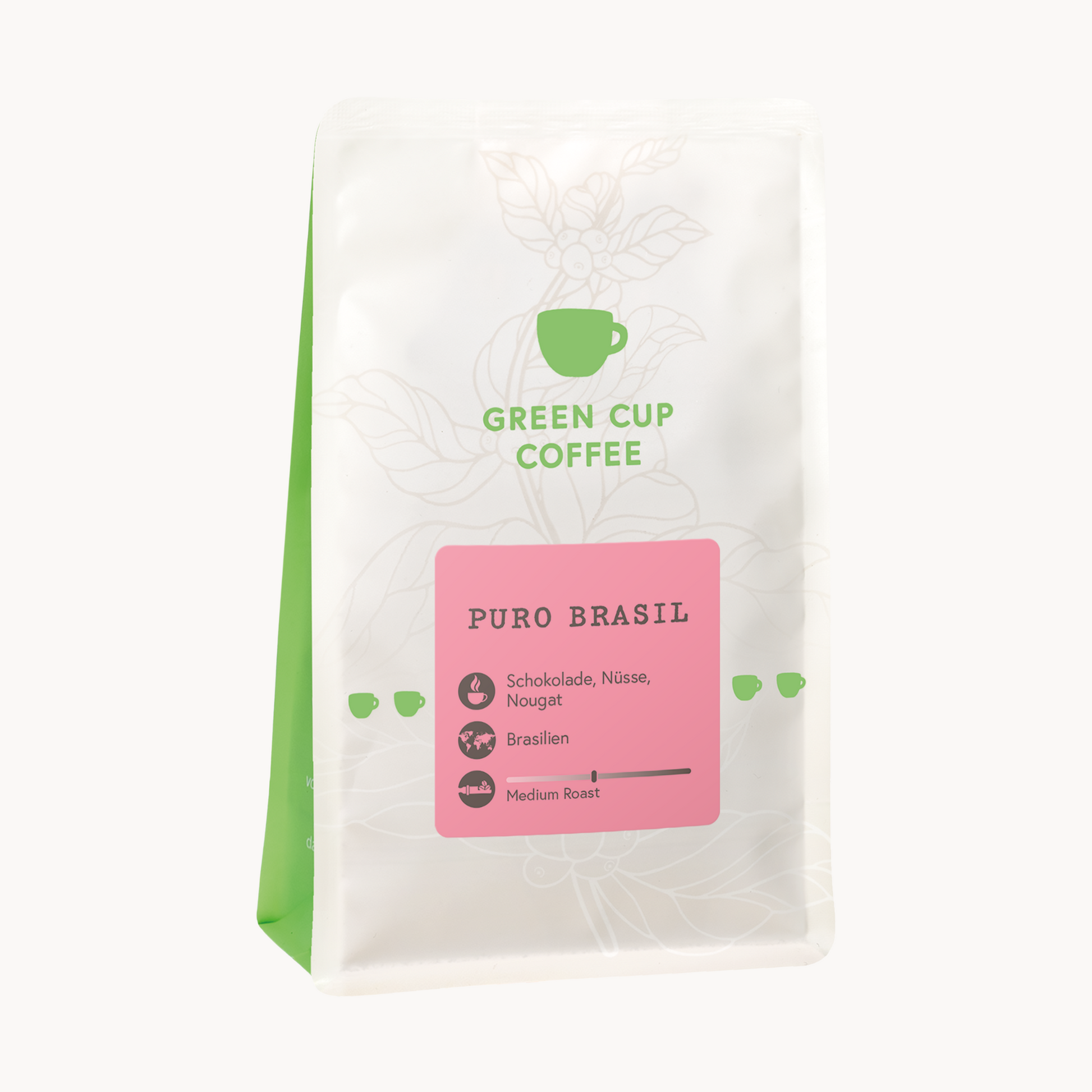 Packshot Kaffee Green Cup Coffee Puro Brasil 250g Packung