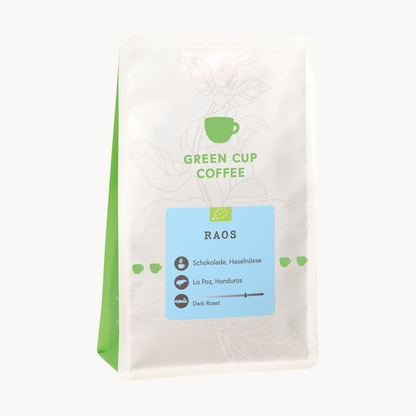 Packshot Kaffee Green Cup Coffee Raos 250g Packung