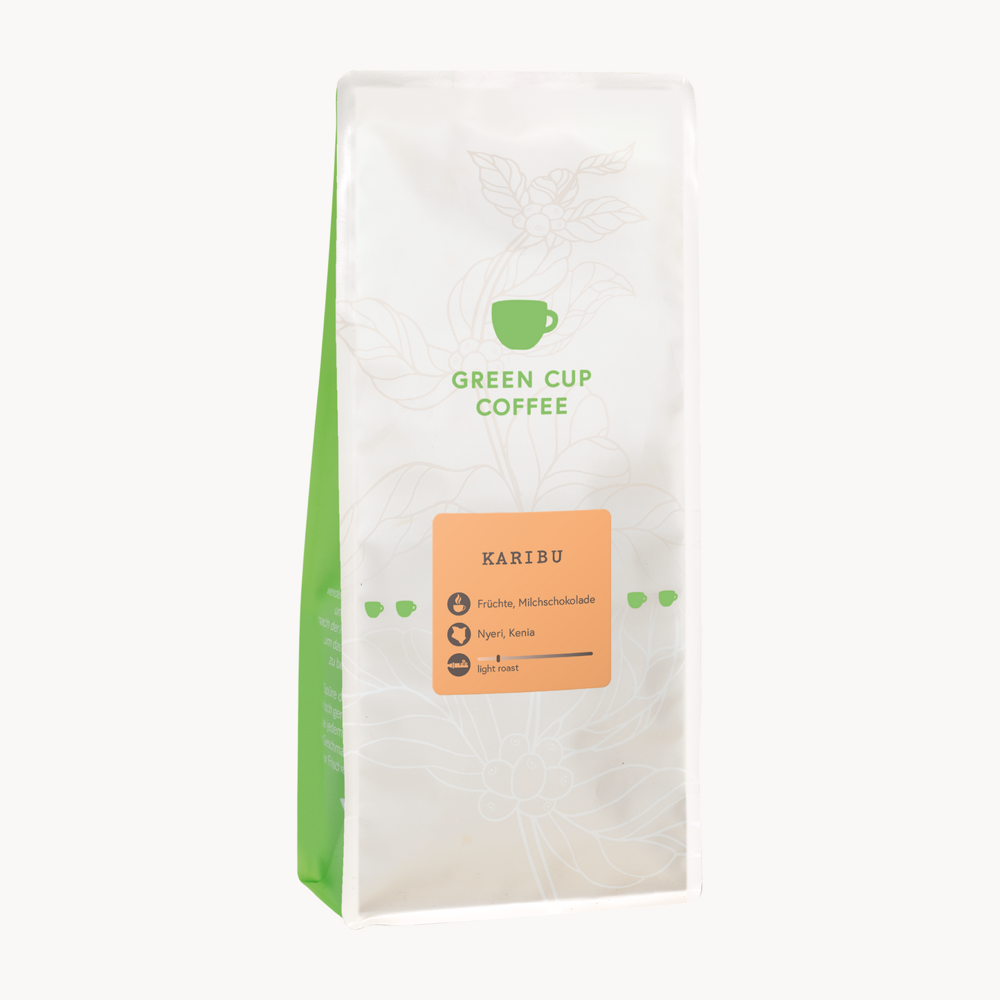 Packshot Kaffee Green Cup Coffee Karibu 1kg Packung