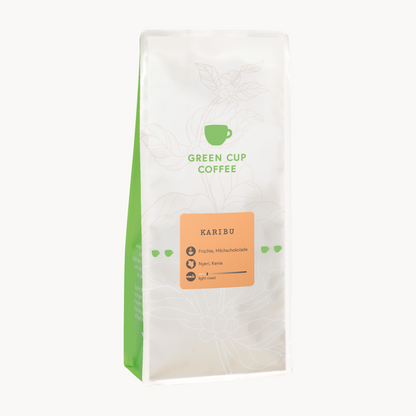 Packshot Kaffee Green Cup Coffee Karibu 1kg Packung