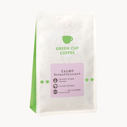 Green Cup Coffee Packshot Kaffee Calmo Entkoffeiniert 250g