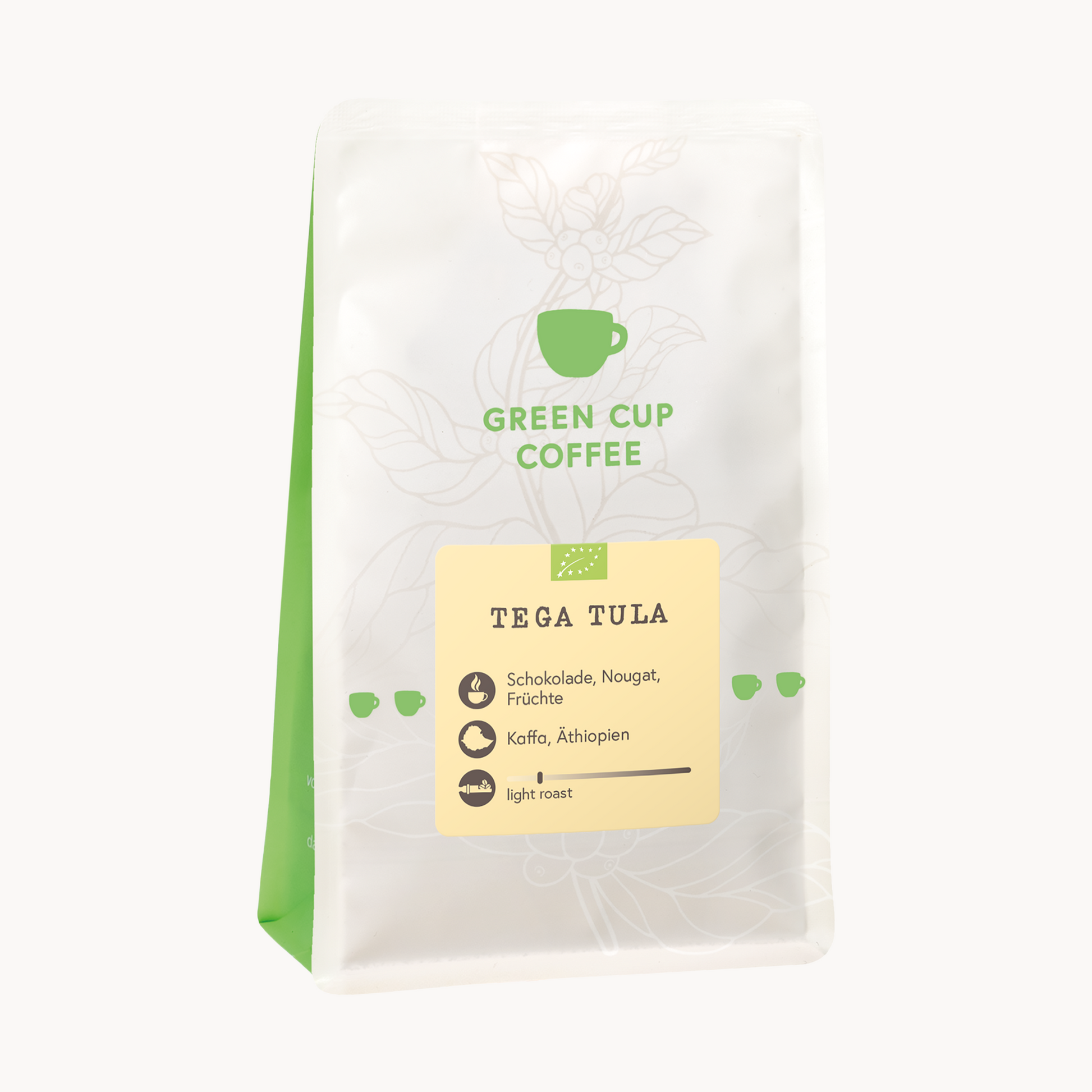 Packshot Kaffee Green Cup Coffee Tega Tula, 250g Packung