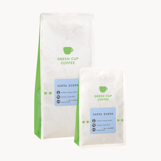 Packshot Kaffee Santa Elena Green Cup Coffee 1kg und 250g Packung